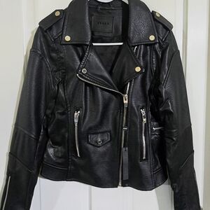 Women's Black Leather Moto Jacket
